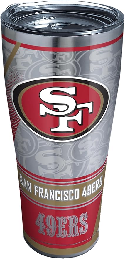 Tervis Triple Walled NFL San Francisco 49ers Insulated Tumbler Cup Keeps Drinks Cold & Hot, 30oz - Stainless Steel, Edge