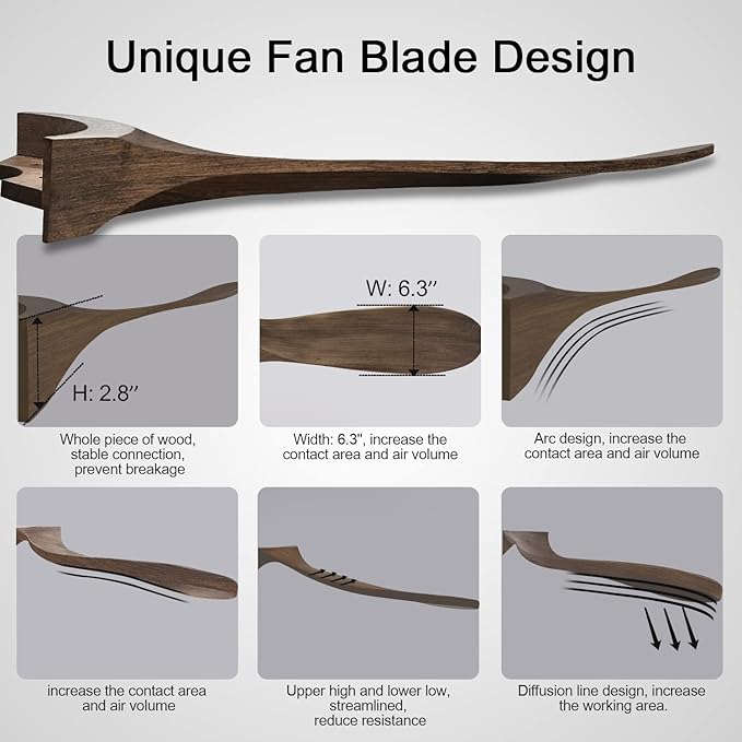 BOJUE Ceiling Fans with Lights 72 Inch Indoor Outdoor Ceiling Fan,Wood Ceiling Fan with Remote Control & 3 Wood Blades for Patio Living Room Bedroom (Aged Pewter-light Grey Weathered Oak Blades)