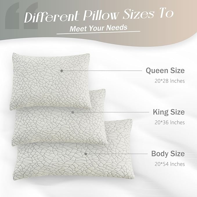 Shredded Memory Foam Pillow for Sleeping, Cooling Bed Pillows King Size, Adjustable Soft and Firm Pillows or Side, Back, Stomach Sleepers with Washable Removable Bed Pillow Cover