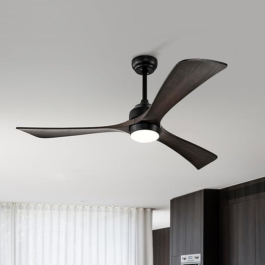 NicBex Ceiling Fan 52 Inch Ceiling Fan with Lights Ceiling Fans with 3 Blades and Remote Control Reversible Ceiling Fan with 6 Wind Speed Levels for Bedroom, Living Room, Full Black