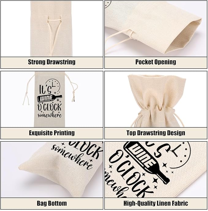 Funny Wine Quotes Wine Bag Wine Tasting Party Supplies for Wine Lovers Women Men Aunt Groom Friend Christmas Birthday Wedding Bachelorrette Party Wine Bags