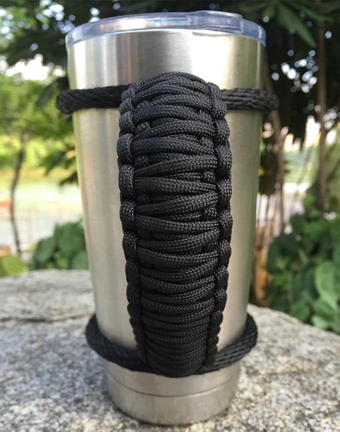 Handmade Paracord Handle for Yeti/Rtic/Ozark Trail Rambler 20 Oz Tumbler. Black