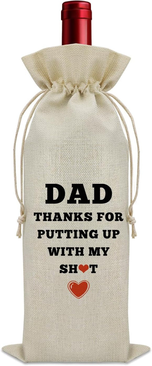 Sazuwu Dad Birthday Gifts from Daughter Wine Bag Thank You Dad Gifts from Son Fathers Day Gift for Dad Wine Bottle Storage Bag Wedding Gifts for Dad from Bride Wine Accessories Gifts for Wine Lovers