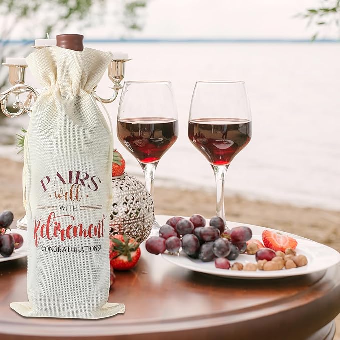 DIVINA VITAE 3Pack Retirement Wine Bag Funny Retirement Gifts Reusable Retirement Gift Bag for Best Friends Coworkers Boss Nurse Teachers