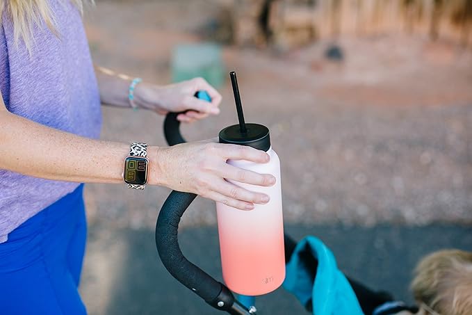 Simple Modern Wide Mouth Lid Leak Proof Straw Chug Handle Flip Fits Summit Water Bottles and Hydro Flask, Tumbler Style, Blush