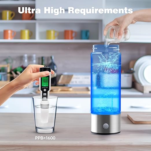 Hydrogen Water Bottle Generator, Portable Hydrohealth Hydrogen Water Bottle, Rechargeable Hydrogen Water Bottle Suitable Home, Office Travel and Daily Drinking