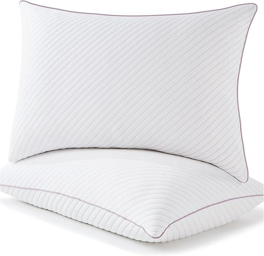Pillows Queen Size Set of 2 Cooling Shredded Memory Foam Pillows for Bed