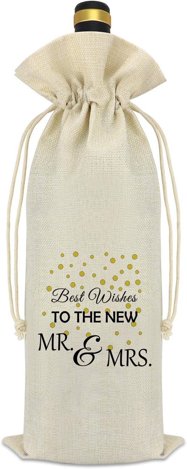 Wedding Gifts for Couples Mr and Mrs Gifts Wine Bag Wedding Gifts For Bride Groom Engagement Gifts For Him Her Bridal Shower Gifts Newlywed Gift Bride To Be Gift Reusable Wine Bottle Gift Bags