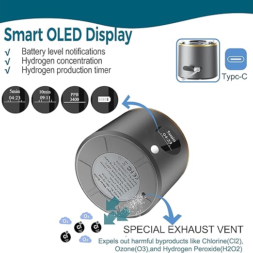 Hydrogen Water Bottle, Hydrogen Water Bottle Generator, 2024 Fifth-Generation Technology Hydrohealth Hydropure Water Maker Bottle, Aqua Fusion Healthy Best Hydration Portable Hydrogen Lonizer Machine