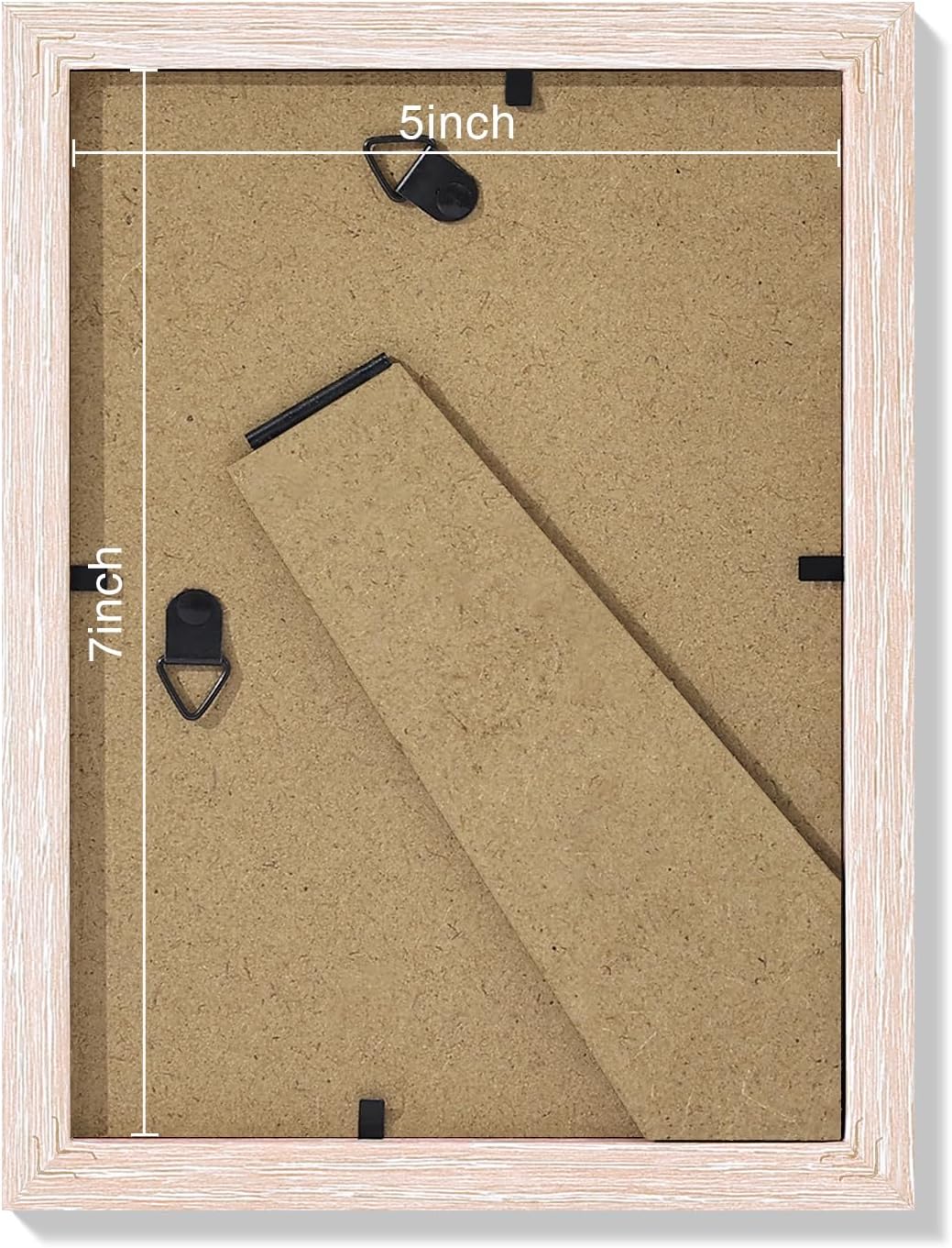 Vittanly 5x7 Picture Frames Set of 9, Shatter Resistant Plexiglass, Display 4x6 Pictures with Mat or 5x7 without Mat, Photo Frames for Wall or Tabletop, Engineered Wood, Rustic Pink