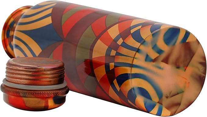 Craft Trade Copper Ayurveda Copper Water Bottle for Drinking – 32oz Antique Pure Copper Water Bottle – Travel Water Bottle for Gym, Office, Hiking, Outdoor – Ayurvedic Water Bottle