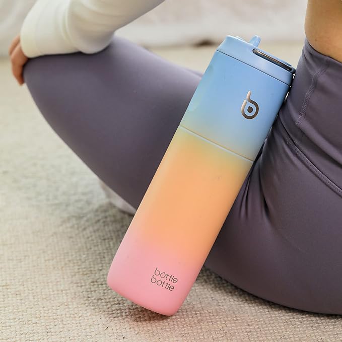 BOTTLE BOTTLE Insulated Water Bottle 24oz with Straw Lid and Handle for Sports Travel Gym Stainless Steel Water Bottles Double-Wall Vacuum Metal Thermos Bottles Leak Proof BPA-Free