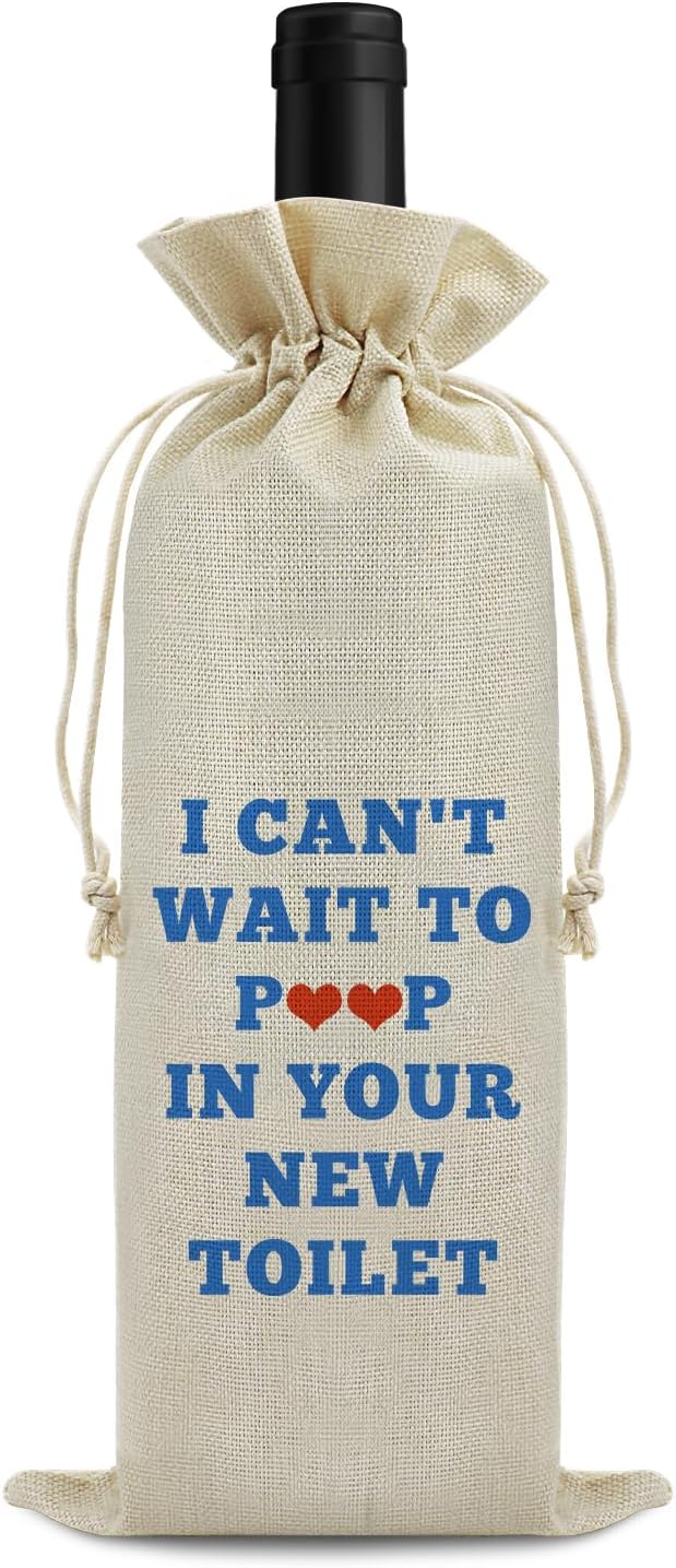 Funny Housewarming Gifts New House Wine Bag Congratulation Gift Wine Bag for Women Welcome New First Home Owners To Neighborhood Wine Bag for Friendship Gifts for Friends Birthday Christmas Gift