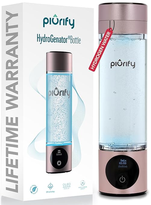 Hydrogen Water Bottle - Pink. Food Grade Body Tumbler; SPE/PEM Technology, Generates Real 3000ppb Pure Hydrogen Rich Concentration. Premium Membrane, Purification Vent.
