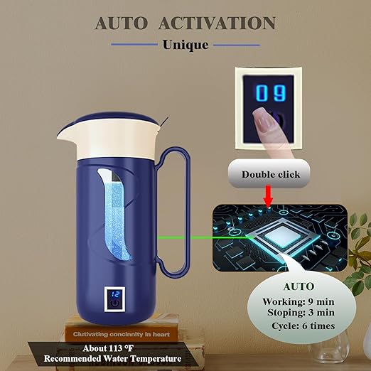 Hydrogen Water Bottle Alkaline Water Generator Hydrogen Water Ionizor Maker Machine Pitcher Ionizer with SPE & PEM Tech 1500ml/50floz