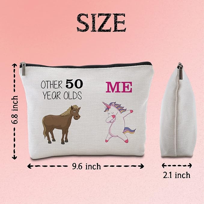 50th Birthday Gifts Women Travel Makeup Bag Funny Unicorn Gift Bag Other 50 Year Old Me Unicorn Best 50 Birthday Decorations for Her 50th Birthday Gift Ideas