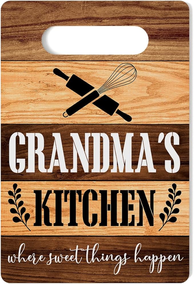 Farmhouse Kitchen Decor, Grandma Gift, Kitchen Signs Wall Decor, Grandma's Kitchen Where Sweet Things Happen Sign, Kitchen Gifts for Grandma Birthday 8 x 12 Inch
