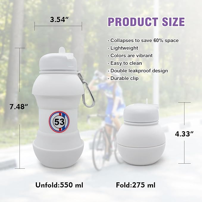 TOTU 20oz Water Bottle BPA Free, for Travel, Sports, Gym, Camping, Hiking, All Essentials