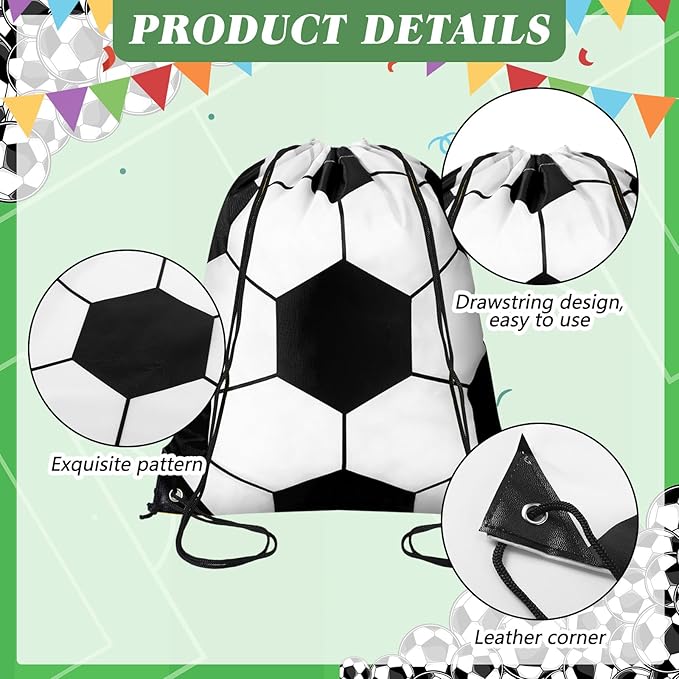 40 Pcs Soccer Party Favors 20 Pack Soccer Cups with Lid and Straw 14.2 oz Reusable Tumbler Clear Plastic Drinking Cups with 20 Pack Drawstring Bag for Birthday School Sport Decorations