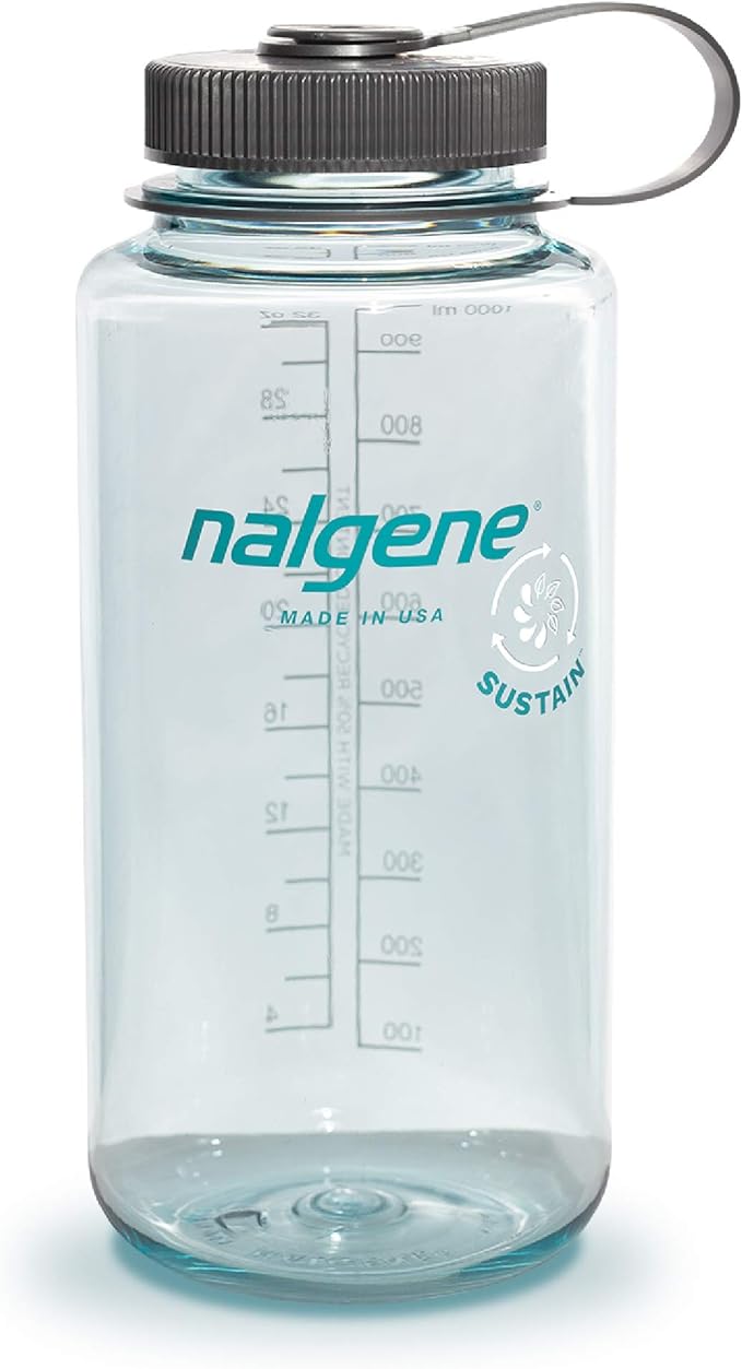 Nalgene Sustain Tritan BPA-Free Water Bottles Made with 50% Recycled Plastic, 48 OZ and 32 OZ, Wide Mouth
