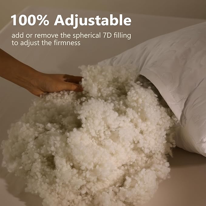 Shatex Firm Pillow, Standard Bed Pillow 26 x 20inch, Adjustable Pillow for Neck Pain Relief，Back Pillow Provide Strong Support for Stomach & Side Sleepers