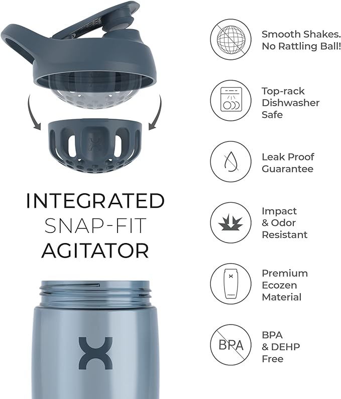 Promixx PURSUIT Protein Shaker Bottle – Premium Sports Blender Bottles for Protein Mixes and Supplement Shakes – Easy Clean, Durable Protein Shaker Cup