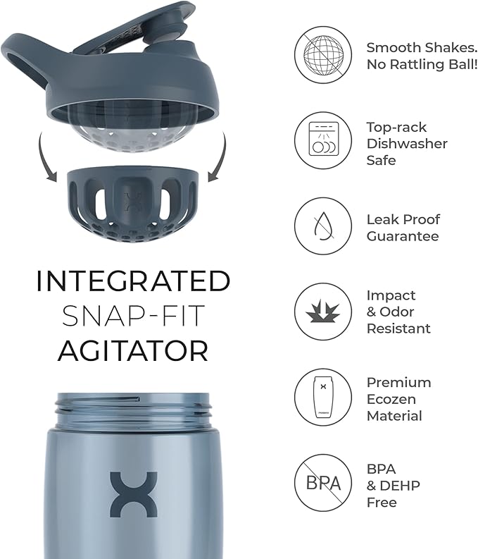 Promixx PURSUIT Gym Protein Shaker Bottle – Premium Sports Blender Bottles for Protein Mixes and Supplement Shakes – Easy Clean, Durable Protein Shaker Cup