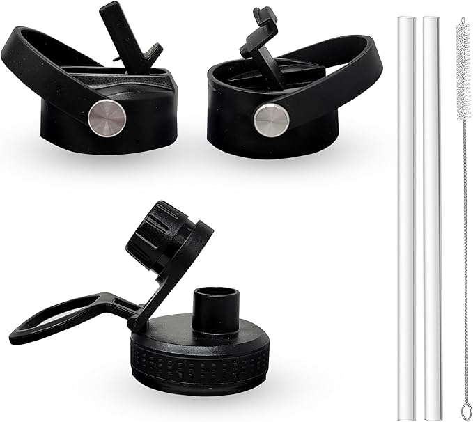 Sports Water Bottle - 22 oz., 3 lids, Stainless Steel Gym & Sports Water Bottle, Leak Proof, Double Walled, Insualted, Thermos Flask (White-Royal Blue)