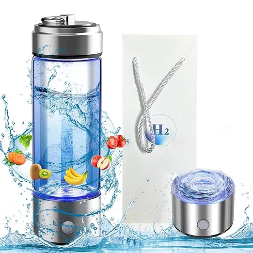 Papijojo Hydrogen Water Bottles,Hydrohealth Hydrogen Water Bottle,Hydrogen Water Bottle Generator with SPE PEM Technology,Hydrogen Water Ionizer Improve Water in 3 Min (Silver)