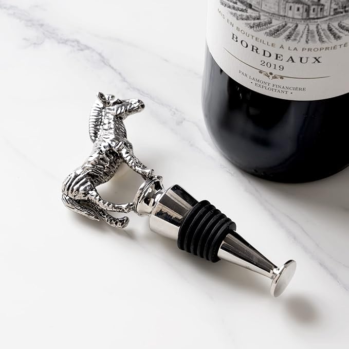 Homestia Wine Bottle Stoppers for Glass Bottles, Zebra Bottle Stopper Reusable Wine Corks Wine Tool, Zinc-Alloy Silicone Wine Stoppers, Wine Toppers with Decors
