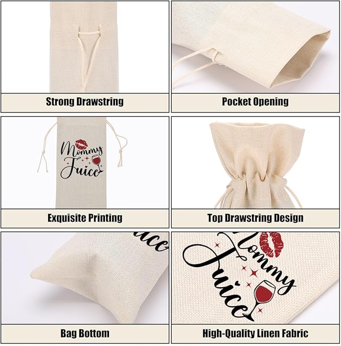 Funny Wine Quotes Wine Bag Wine Tasting Party Supplies for Wine Lovers Women Men Bride Nana Friend Christmas Birthday Wedding Bachelorrette Party Wine Bags