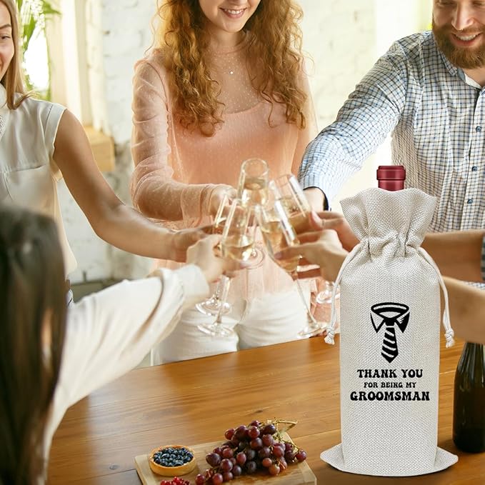 Engagement Wine Bag, Engagement Gift for Men Husband New Couple, Bridal Shower Wine Gift Bag, Party Favor Wine Champagne Gift Bag With Drawstring -23