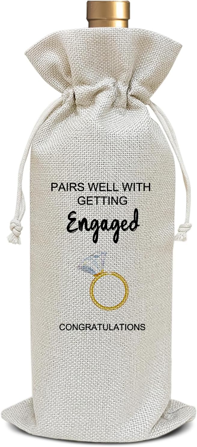 Engagement Gifts for Couples, Gifts for Newly Engaged Couples Bridal Shower Wedding Gift for Bride-to-be Wife Bride Party Favor Wine Bag Decoration Supplies, Wine Gifts for Women /13