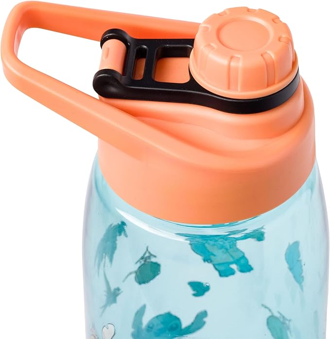 Silver Buffalo Disney Lilo and Stitch Tropical Water Bottle with Screw-on Lid Featuring Stitch, 28 Ounces