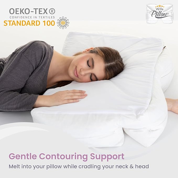 Insert, Plush Molded Memory Foam 80D - Can Use As Thin Sleeping Pillow for Stomach Sleeper. Ergonomic Size, Orthopedic Neck U Shaped Cutout: Ulta Soft High-Density Layer Support