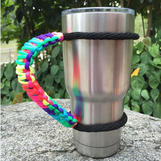 Handmade Paracord Handle for Yeti/Rtic/Ozark Trail Rambler 30 Oz Tumbler. Colorful