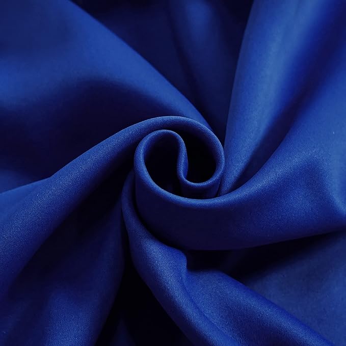 Royal Blue Valance for Windows 52x18 Inch Solid Thermal Insulated Blackout Rod Pocket Kitchen Short Curtain Toppers Valance for Bathroom Living Room 1 Panel