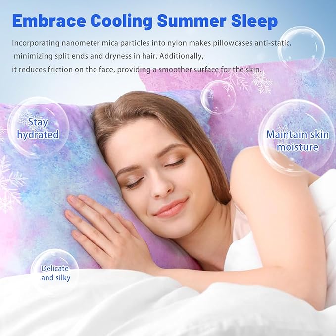 Cooling Pillow Cases for Hot Sleepers - Double Side Arc-Chill Q-Max>0.5 Cooling Fiber Cool Pillow Cases 2 Pack - Breathable Soft Cold Pillow Cases with Hidden Zipper (20" x 36")