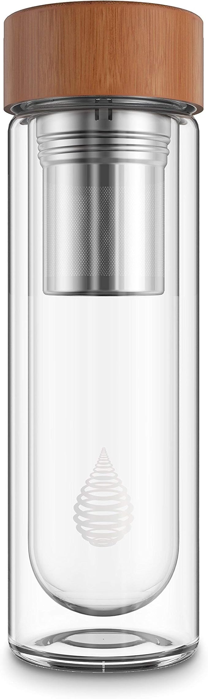 Invigorated Water pH Hydrate Glass Alkaline Water Bottle - Portable Filtered Water Bottle - Water Bottle Filter - Increase pH (400 ml) - Alkaline Water Bottle with Filter - Glass Water Bottle Filter