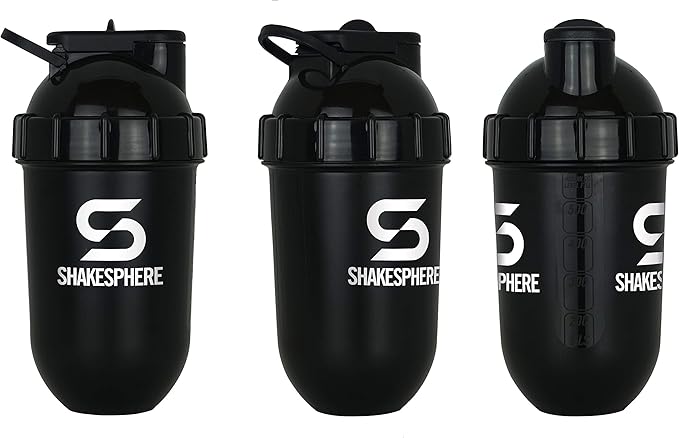SHAKESPHERE Tumbler: Protein Shaker Bottle and Smoothie Cup, 24 oz - Bladeless Blender Cup Purees Raw Fruit with No Blending Ball - Drink Powder Mix Shake Mixer for Pre Workout, Gym (Glossy White)