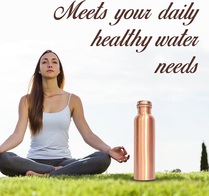 Pure Copper Water Bottle 34 oz Leak Proof Design | 100% insulated copper | Copper healing water benefits for Drinking ,Traveling, gifts , Gym& Office | (1000 ml)