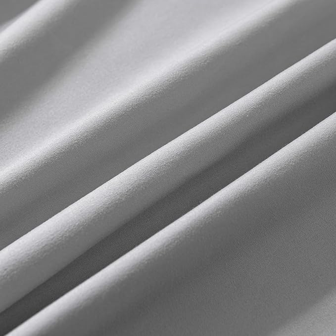 Bed Skirt Full Size Ruffled Bed Skirts with Split Corners, 14 Inch Drop Dust Ruffle Bed Skirt with Platform, Light Gray