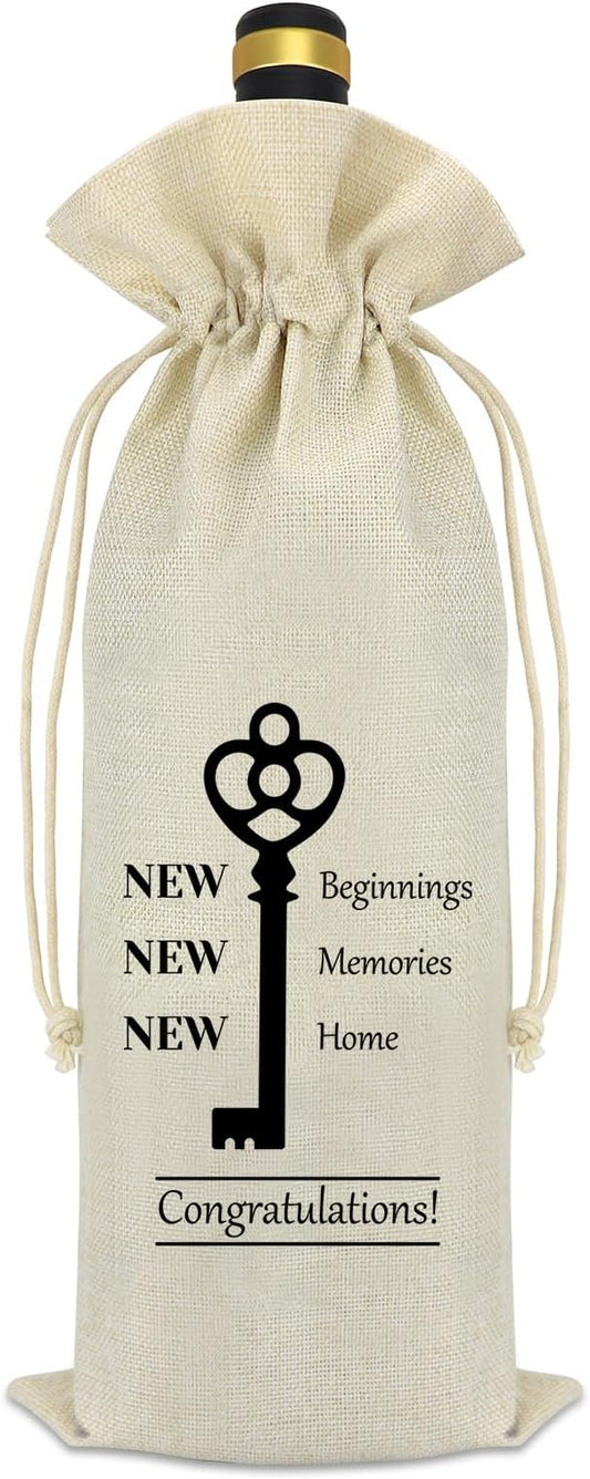 House Warming Gifts New Home Decorations Wine Bag Housewarming Gifts for New House New Home Gifts for Home New Home Owners Gift Reusable Wine Bottle Bag Housewarming Gift for Newlywed Couple Friends