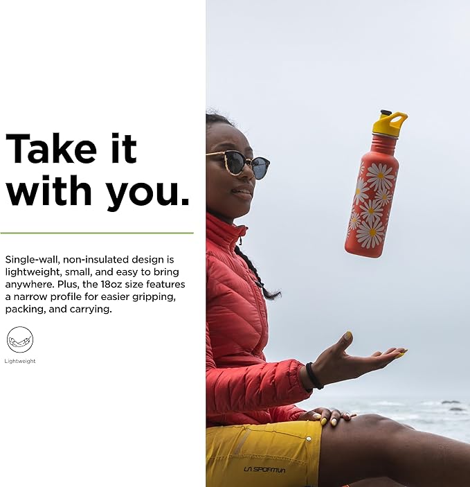 KLEAN KANTEEN Daisy Sport Cap with Classic Water Bottle 18oz, 1 EA