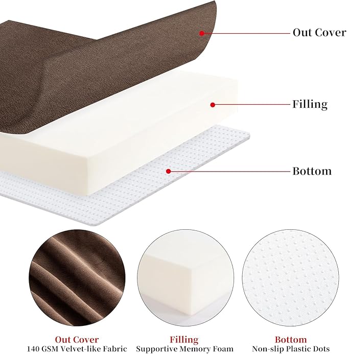 HOMBYS Memory Foam Lumbar Support Pillow for Recliner with Recliner Chair Seat Cushion-Thick Seat Cushion for Elderly with Long Back Support, Extra Large & Non-Slip