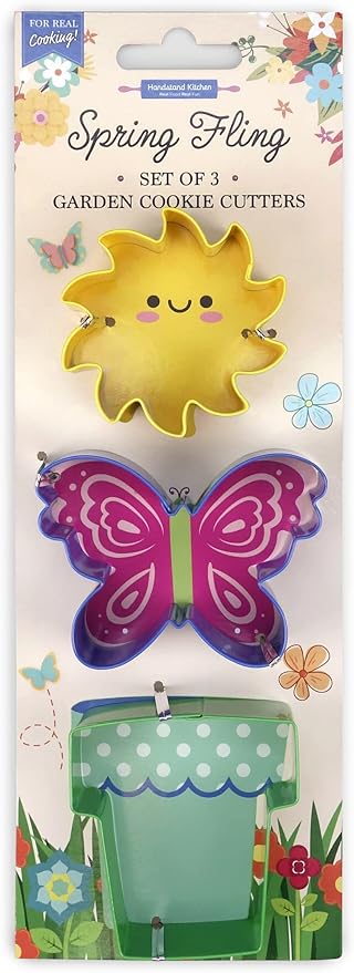 Spring Fling 3-piece 3" Flower Pot, Butterfly and Sun Cookie Cutter Set