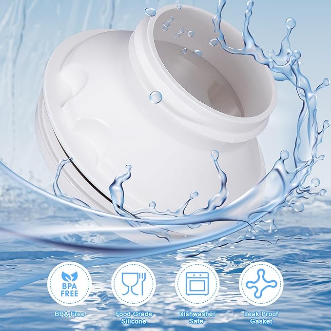 Water Bottle Adapter for Stanley 40oz Quencher Tumbler to Cirkul, Lid Cap Converter Accessories, BPA Free Plastic, Food Grade Silicone Gasket Leakproof (White-2Pcs)