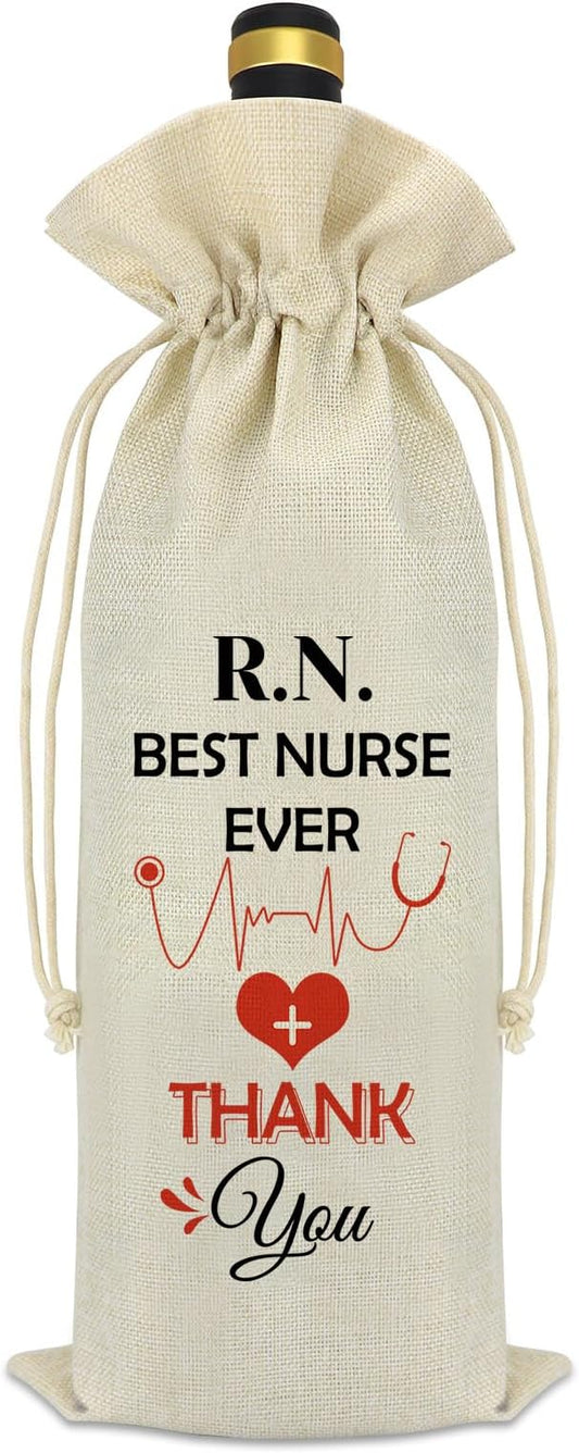 Nurse Gifts for Women Men Best Nurse Ever Wine Bag Nurse Thank You Gifts Nurses Week Gifts Nurse Appreciation Gifts RN Gifts for Nurses Christmas Thanksgiving Birthday Gifts for Nurse Practitioner