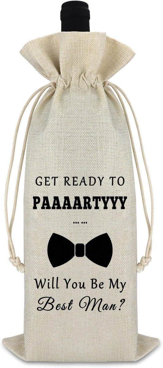Wedding Appreciation Gift for Best Man Wine Bag Best Man Gift Groomsman Gift from Groom Brother Engagement Wine Bag Proposal Wine Wrap Bag Wedding Thank You Gift for Best Man Brother Boys
