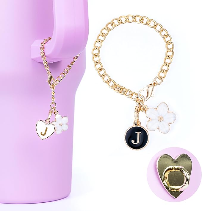 water bottle charms with keyring holder, water bottle decorations. Stanley Cup charms, Stanley cup accessories. Tumbler charms